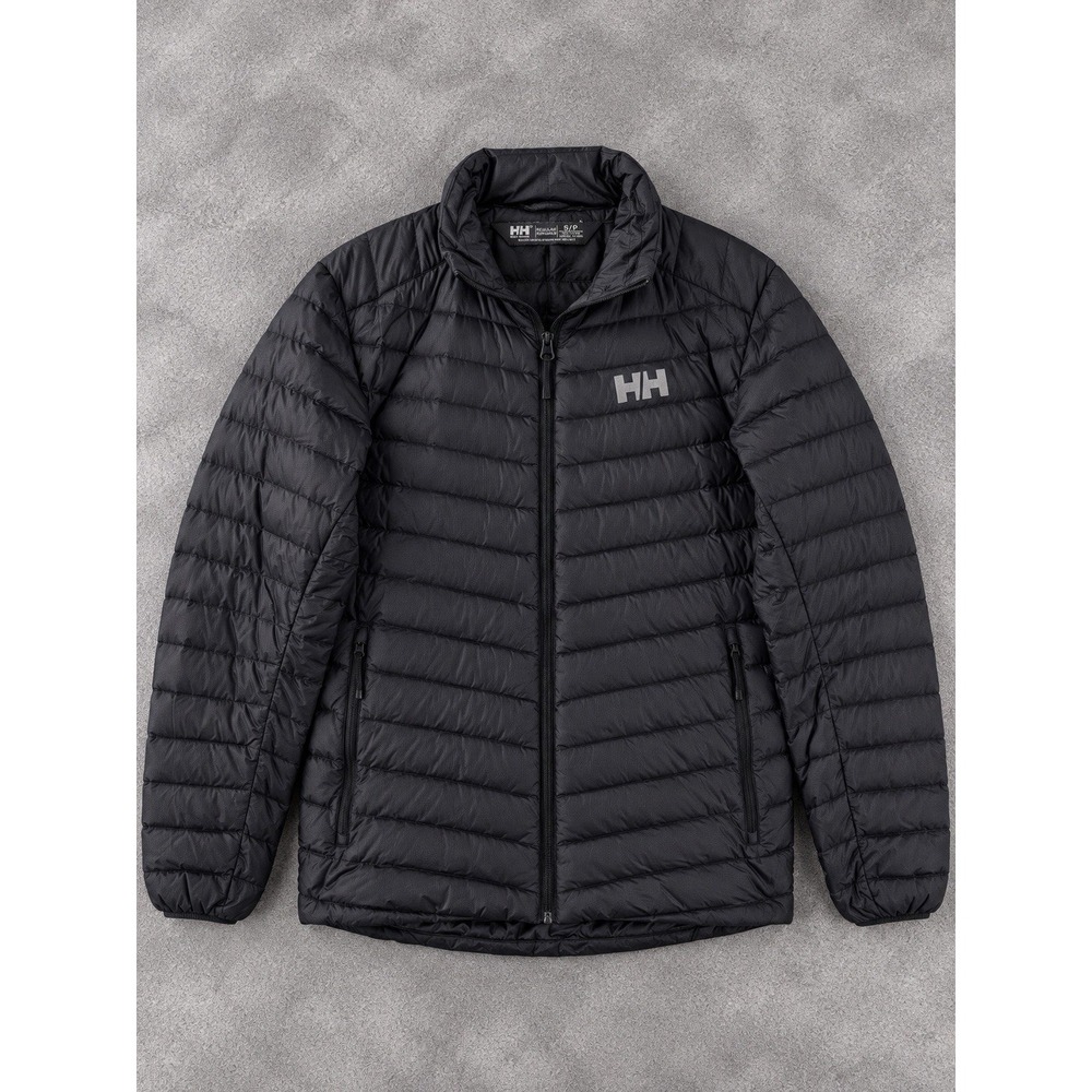 Helly Hansen Verglas Puffer Jacket Mens Small Black Insulated Lightweight Hiking